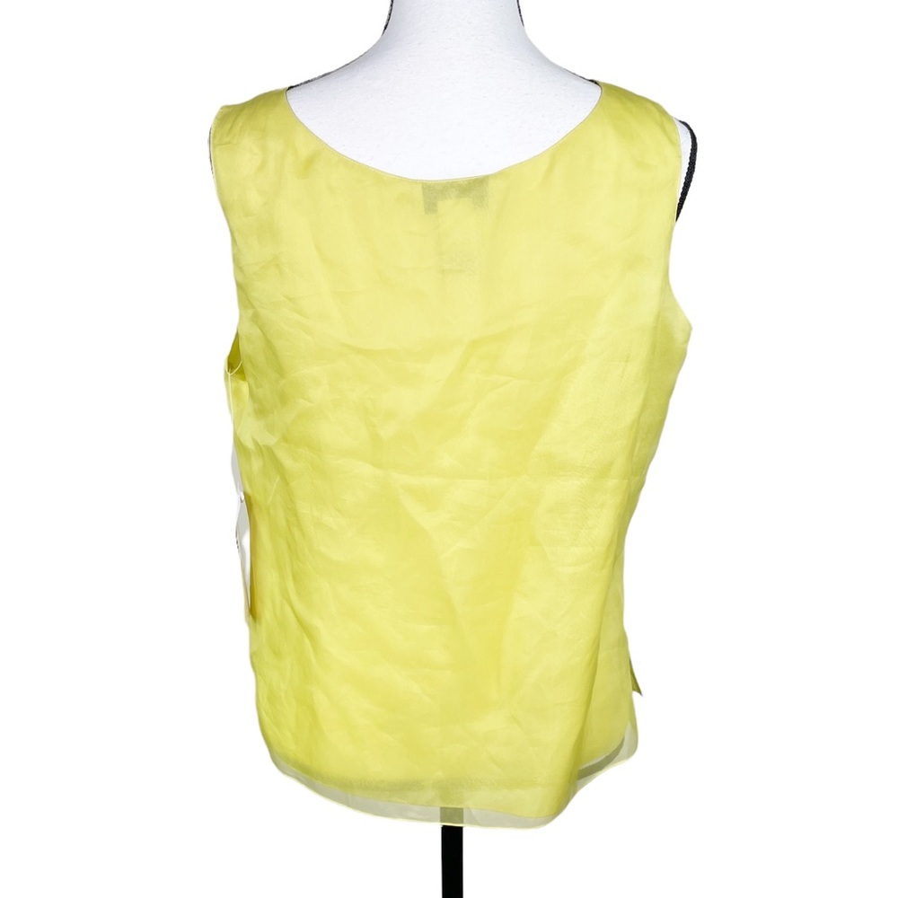 NWT Rena Rowan Yellow Silk Sleeveless Blouse - Picture 2 of 5